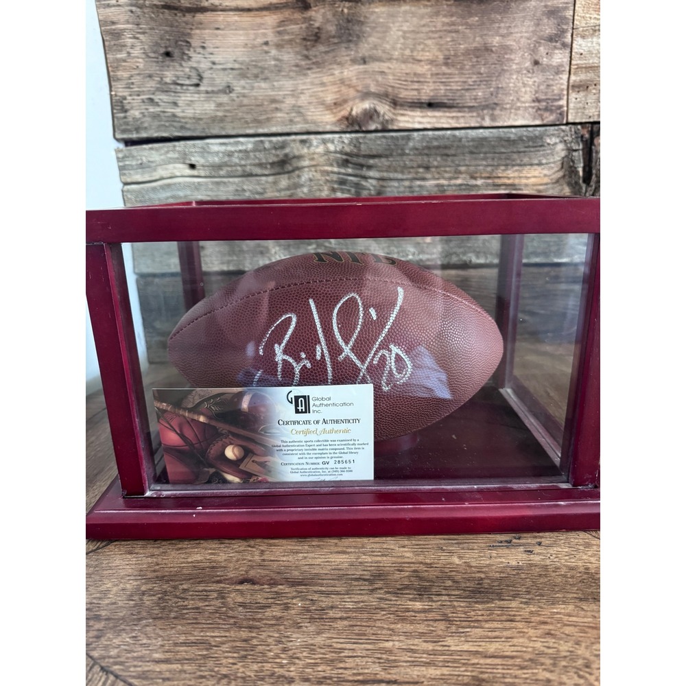 Brian Dawkins eagles Signed Wilson NFL Football COA GAI Autograph Display